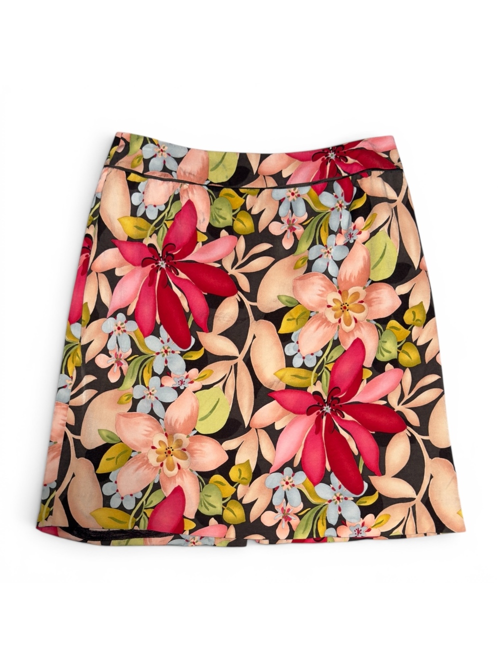 Vintage Talbots Petites Floral Silk Blend Skirt Size 10